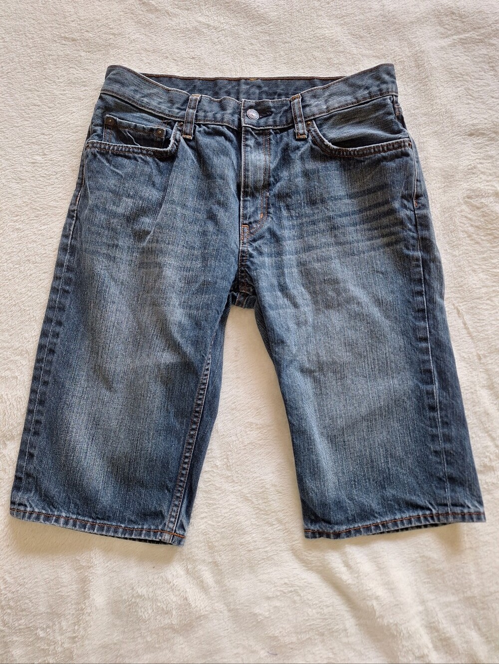 Uniqlo Men's Denim Shorts Blue Jean Jorts Size M Waist 30 Inseam 12.5 Skater Y2K
